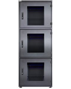 RZ Pro Colocation Rack mit horizontaler Belüftung per Hexagon-Lochblechtüren 800x1200x2000, Sockel