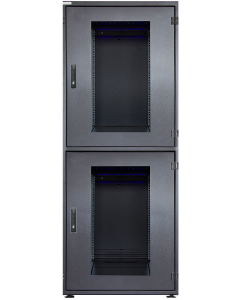 RZ Pro Colocation Rack mit horizontaler Belüftung per Hexagon-Lochblechtüren 800x1200x2000, Sockel